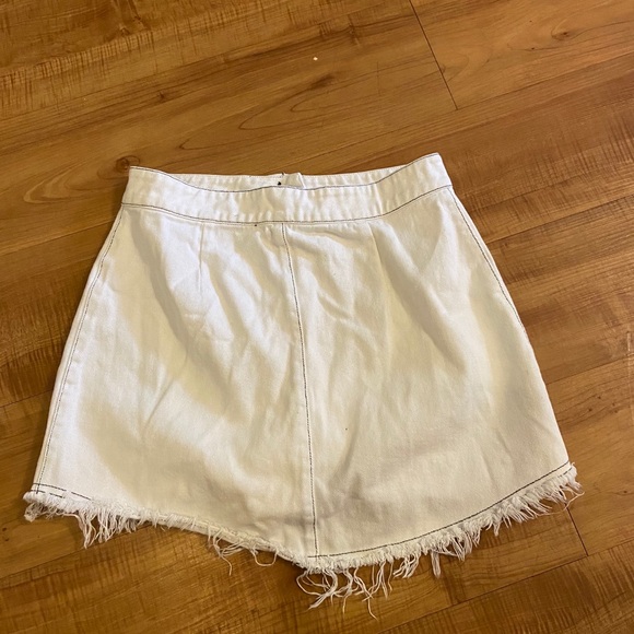 ChinStudio denim button up skirt frayed hem large - Picture 3 of 5